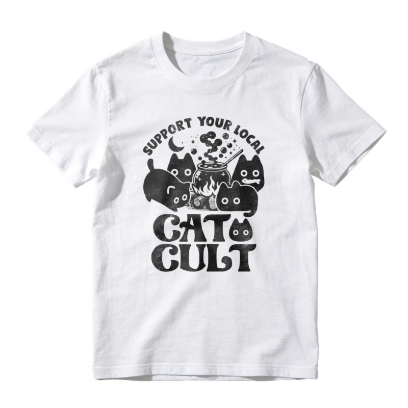 Support Your Local Cat Cult Funny Cat Lover Graphic T-shirt