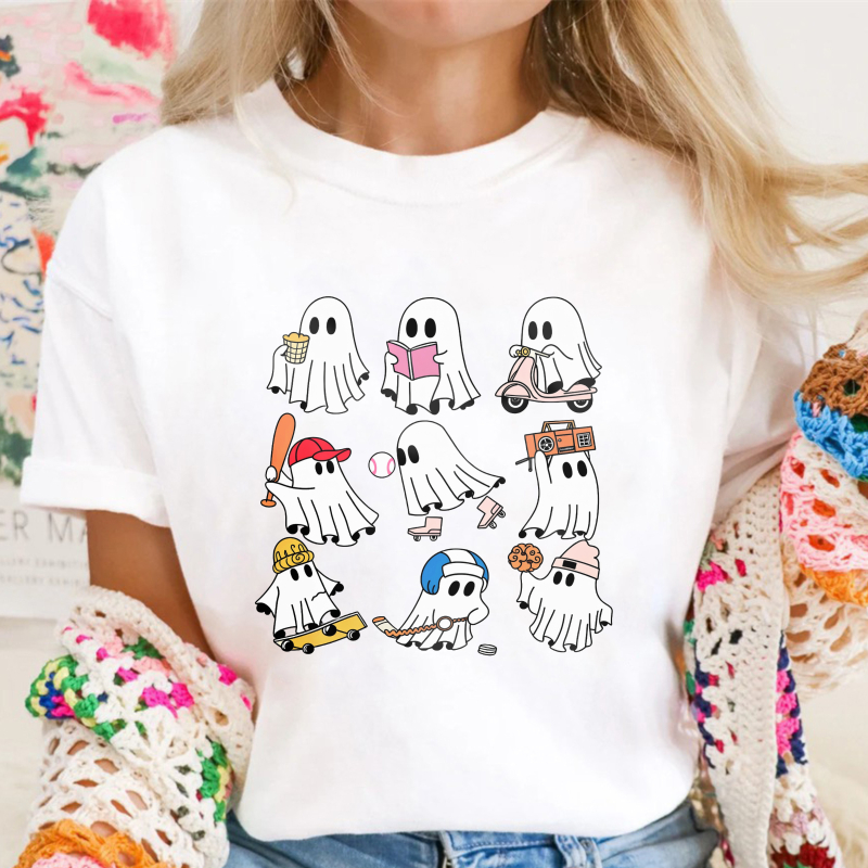 Cute Ghosts Playing Sports And Activities Unisex Classic T Shirt