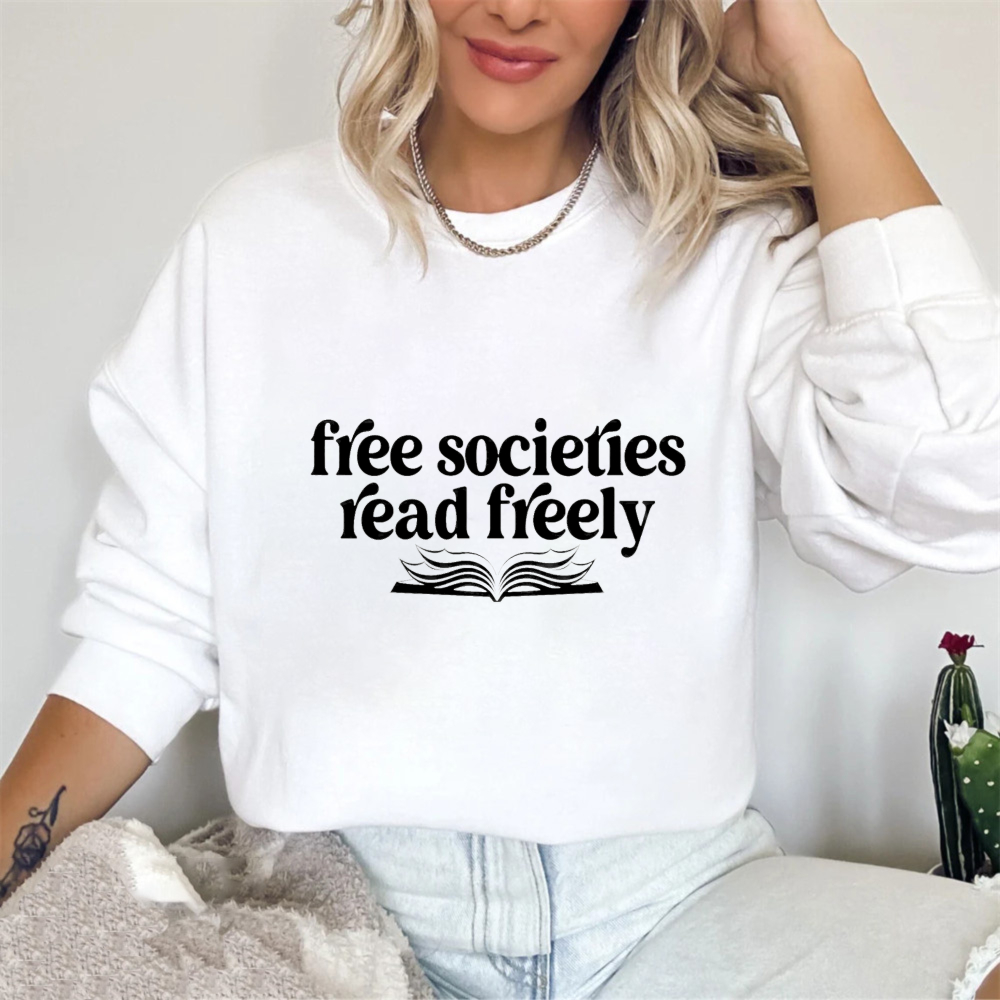 Wardrobecart Free Societies Read Freely Book Design Unisex Classic Sweatshirt