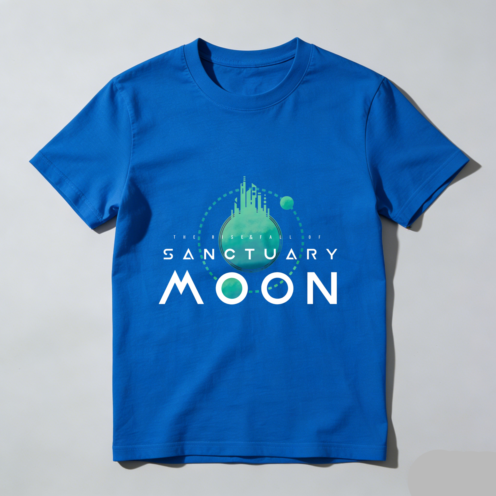 Wardrobecart Sanctuary Moon Planet Design With Cityscape tshirt