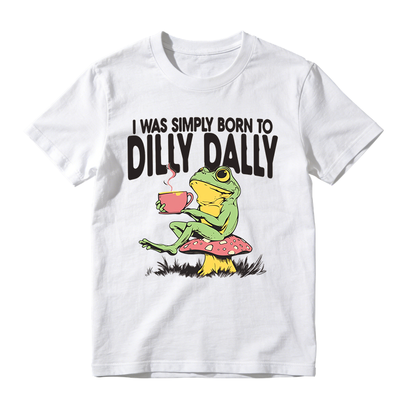 Born to Dilly Dally Vintage Funny Frog Graphic Tee