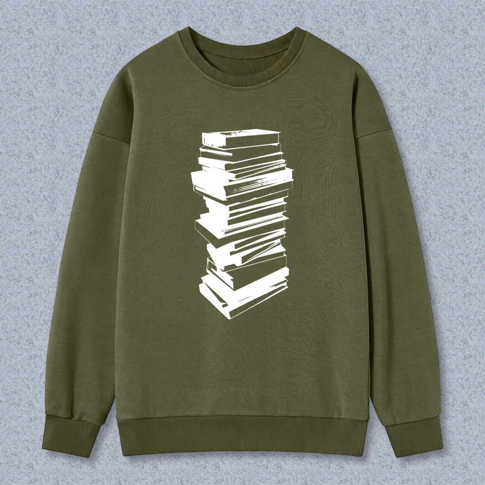Wardrobecart Stack Of Books Pattern Unisex Classic Sweatshirt