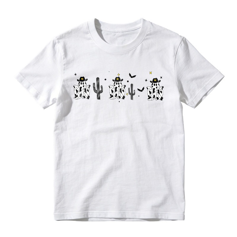 Cute Cartoon Cow And Cactus Pattern Unisex Classic T-shirt