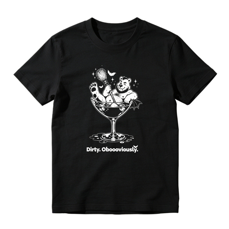 Cocktail Glass With Panda Bat Moon Stars And Dirty Oboooviously Text Unisex Classic T-shirt