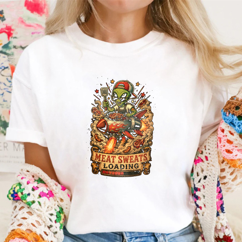 Meat Sweats Loading Zombie Chef Grilling Barbecue Funny Foodie Unisex Classic T-shirt
