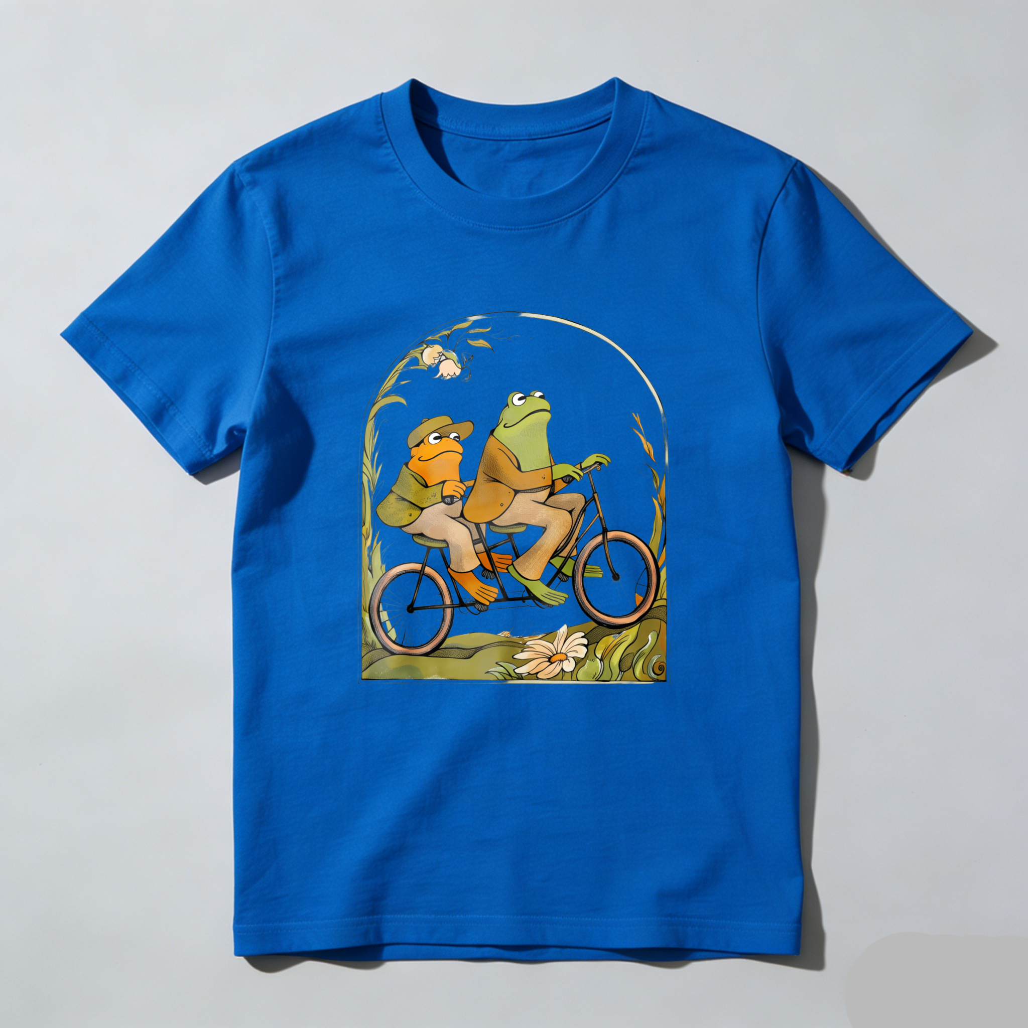 Wardrobecart Frog And Duck Ride Bicycle Together Tshirt