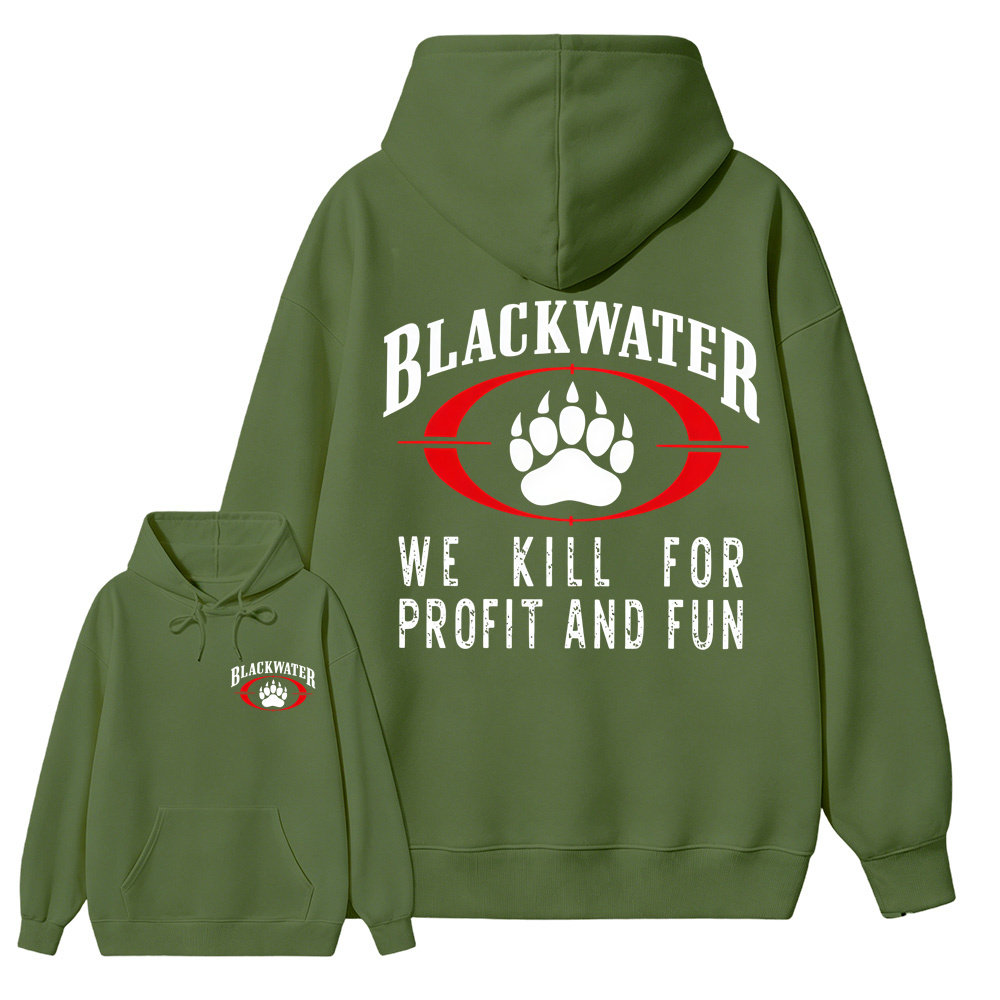 Blackwater Inspired Hoodie, Tactical Graphic Pullover Sweatshirt, Military Style Streetwear Hoodie