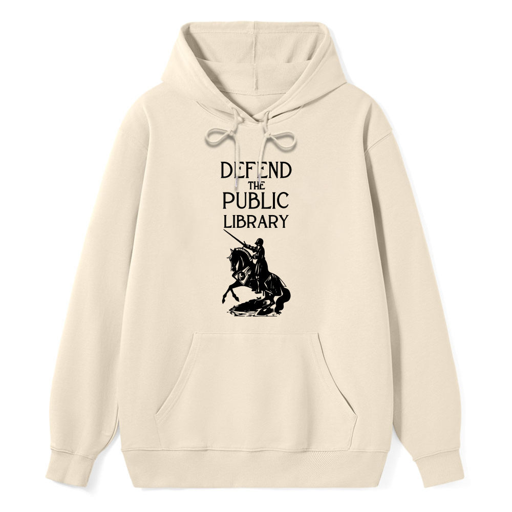 Wardrobecart Defend The Public Library Knight On Horseback Unisex Classic Hoodie