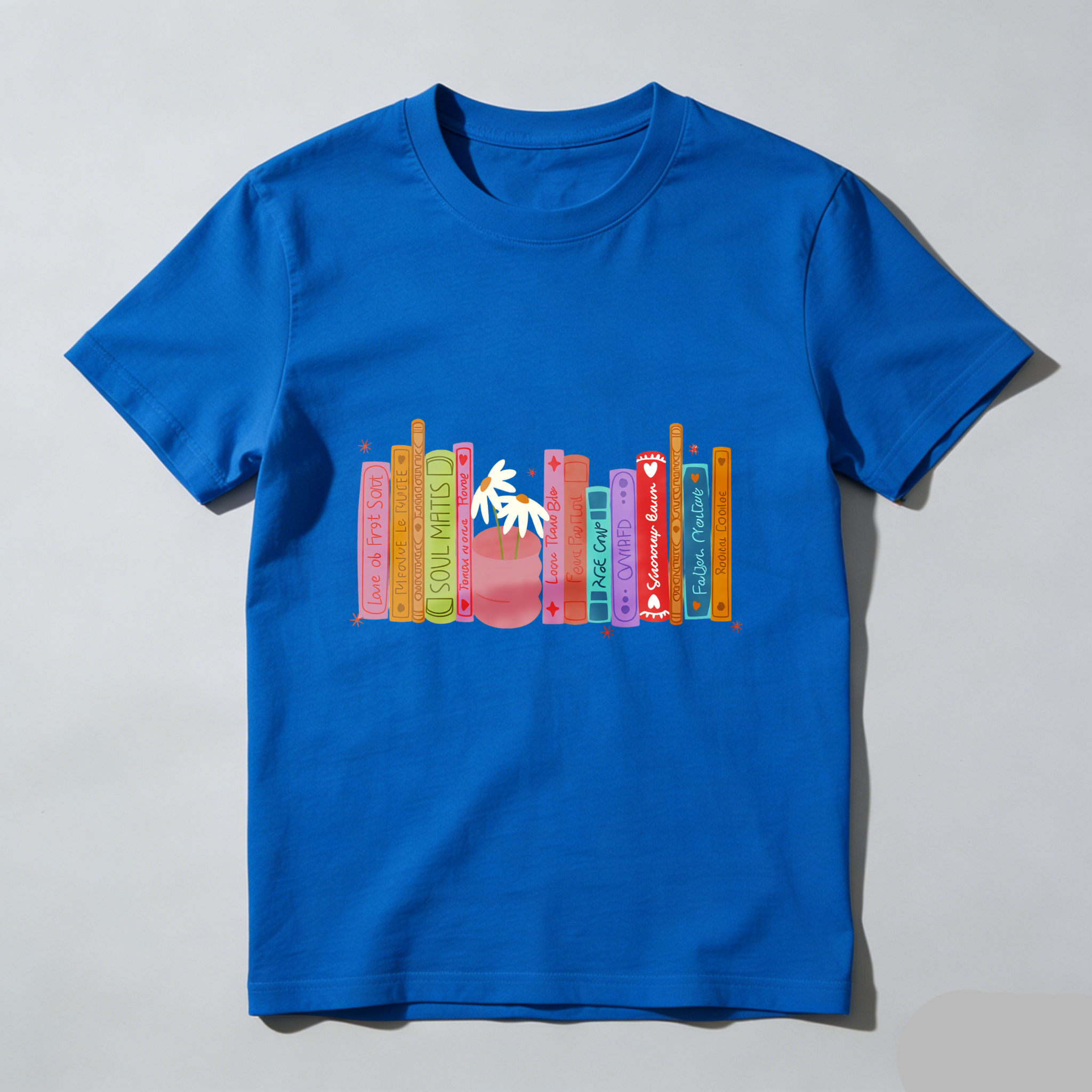 Wardrobecart Colorful Books With Plant And Stars Unisex Classic T-shirt