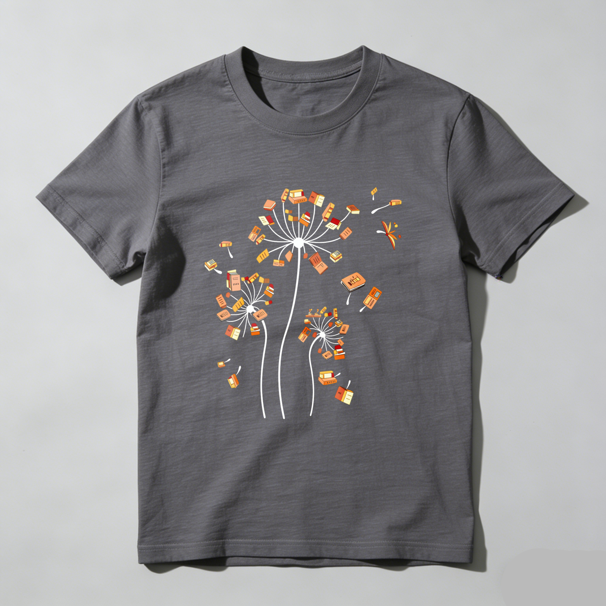 Wardrobecart Dandelion Seeds With Book And Sneaker Tshirt