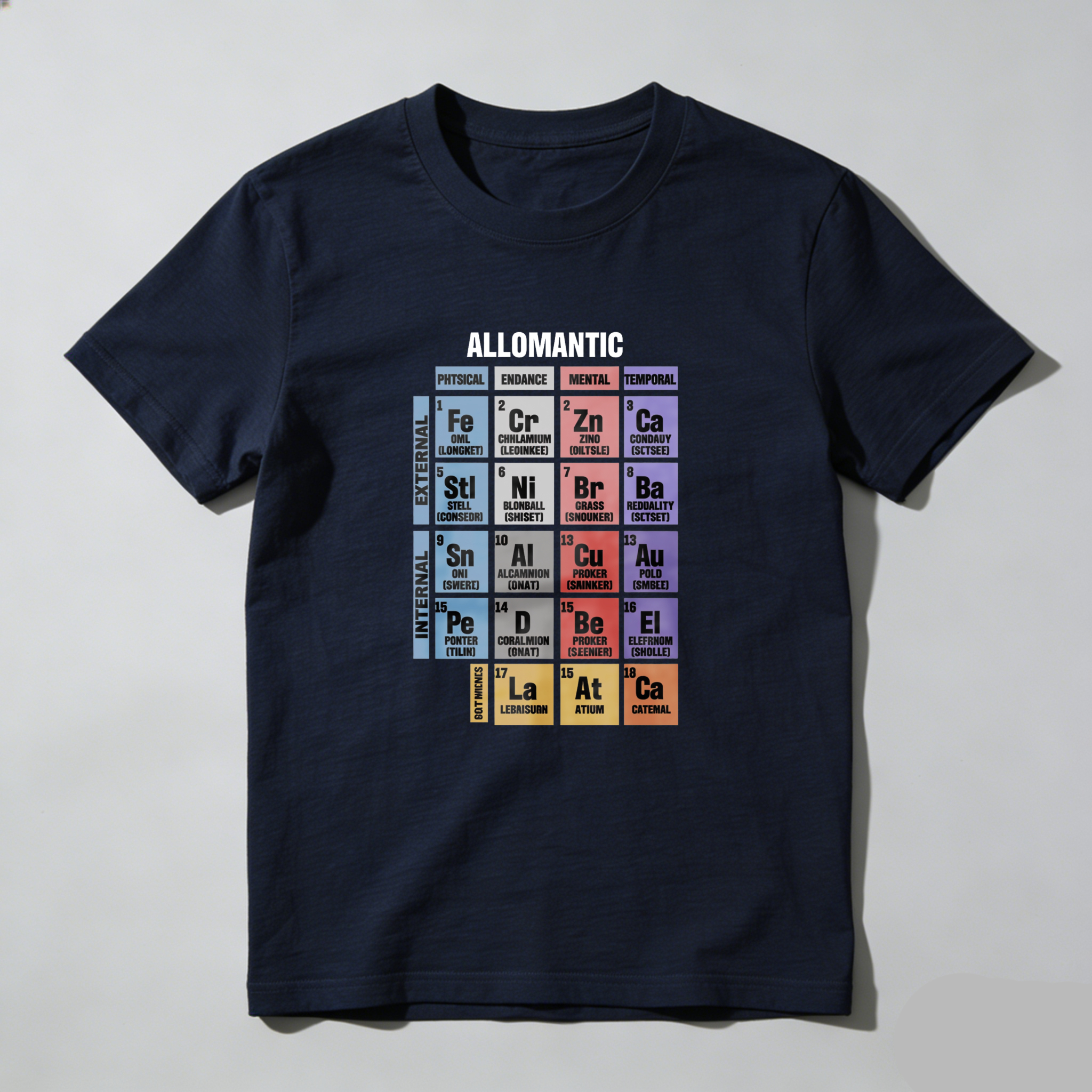 Wardrobecart Allomantic Elemental Periodic Table Design Tshirt