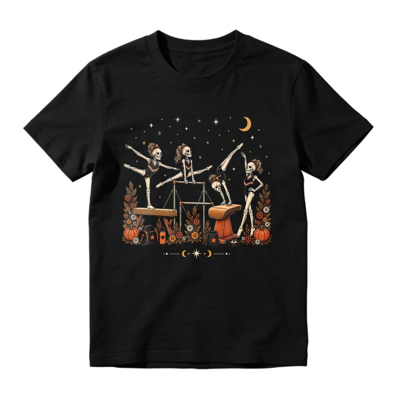 Skeleton Ballerinas Dancing On Stage With Moon And Stars Unisex Classic T-shirt