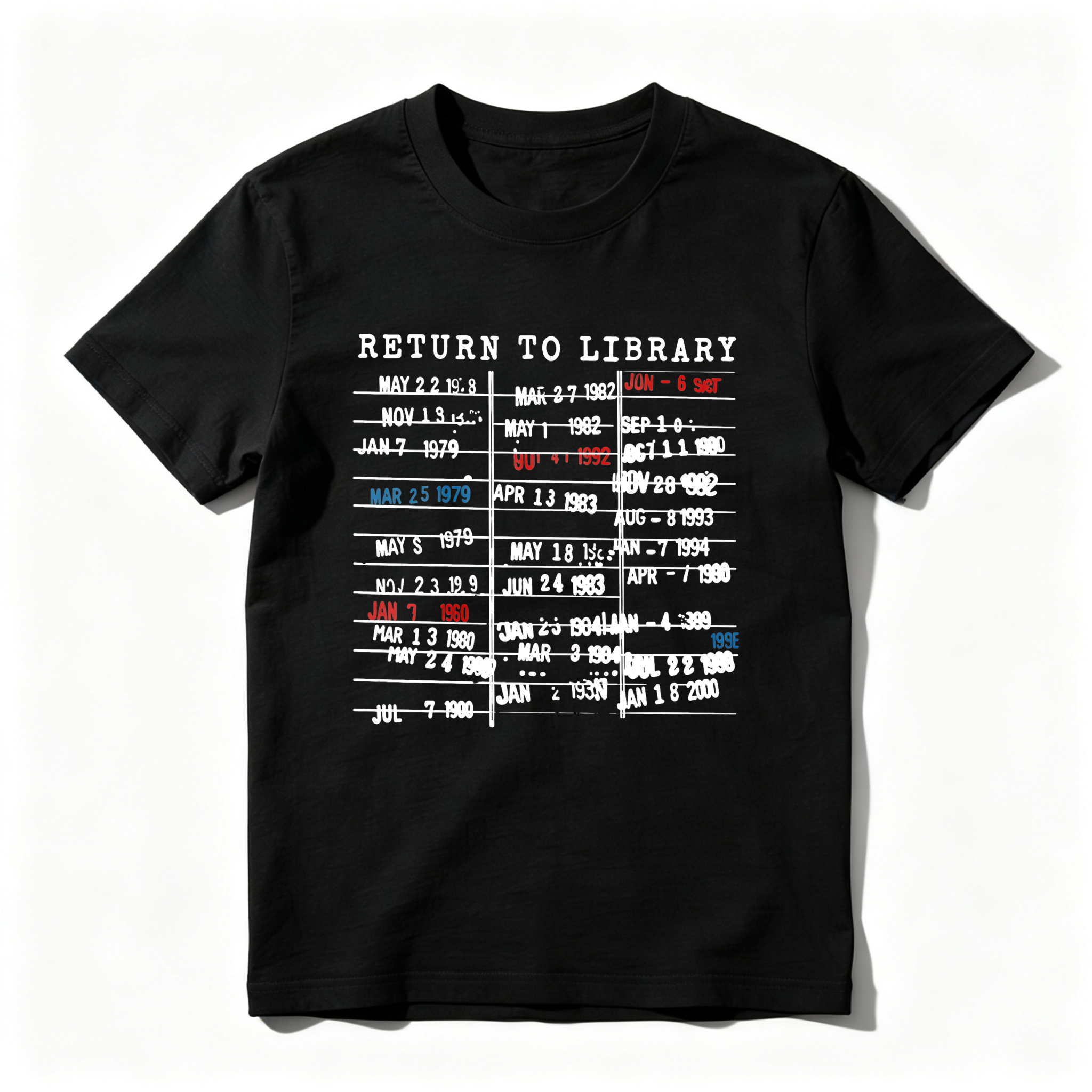 Wardrobecart Return To Library Dates List tshirt