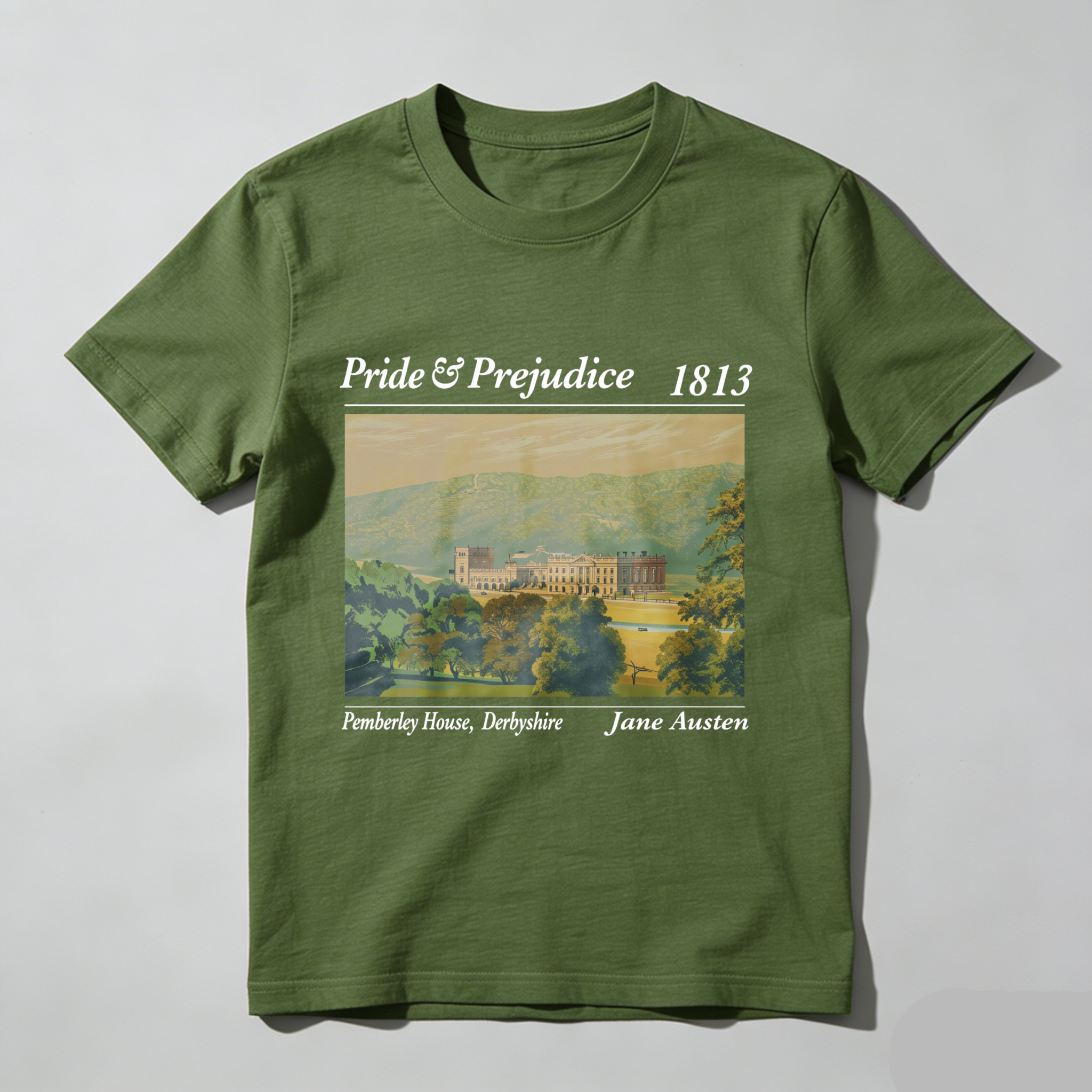Wardrobecart Pride And Prejudice 1813 Pemberley House Derbyshire Jane Austen Tshirt