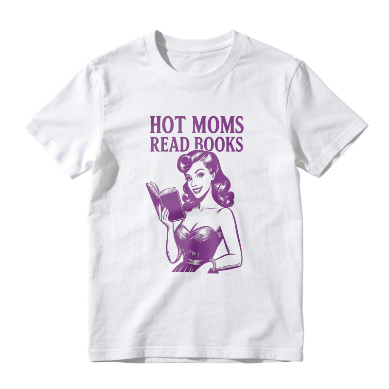 Wardrobecart Hot Moms Read Books Vintage Woman Reading Book Design Unisex Classic T-shirt