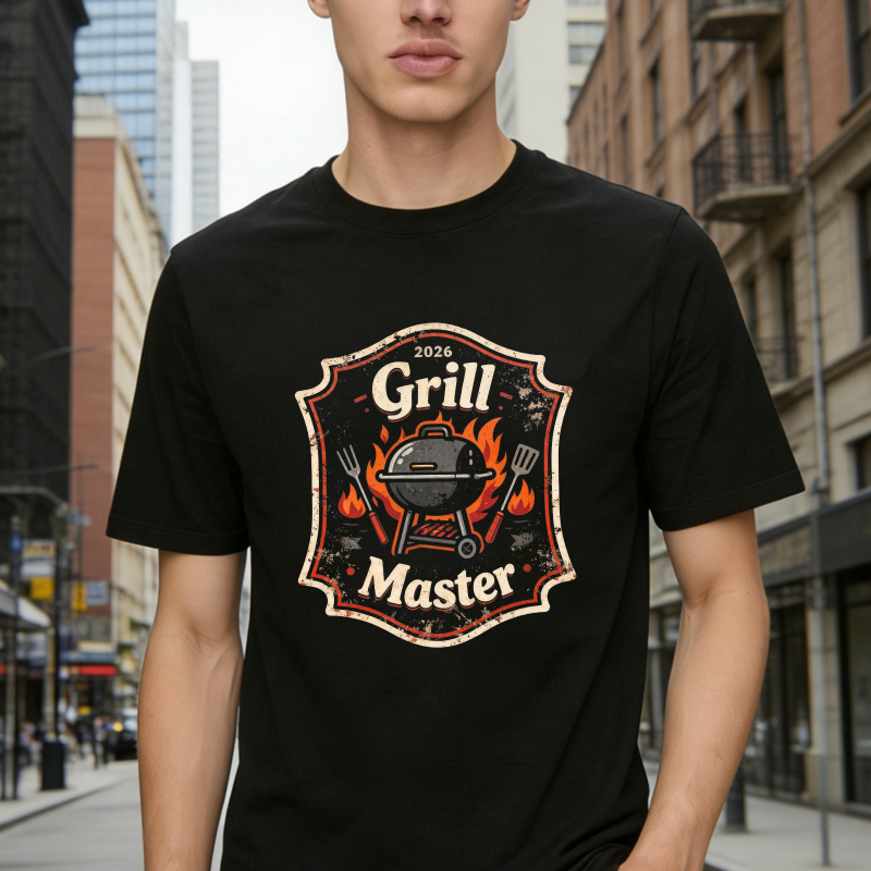 Grill Master 2026 Barbecue Flame Grill Fork Spatula Vintage Badge Unisex Classic T-shirt