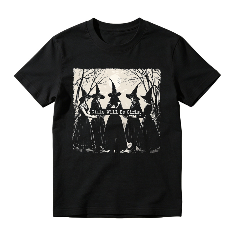 Witches Silhouette Girls Will Be Girls Halloween Graphic Unisex Classic T-shirt