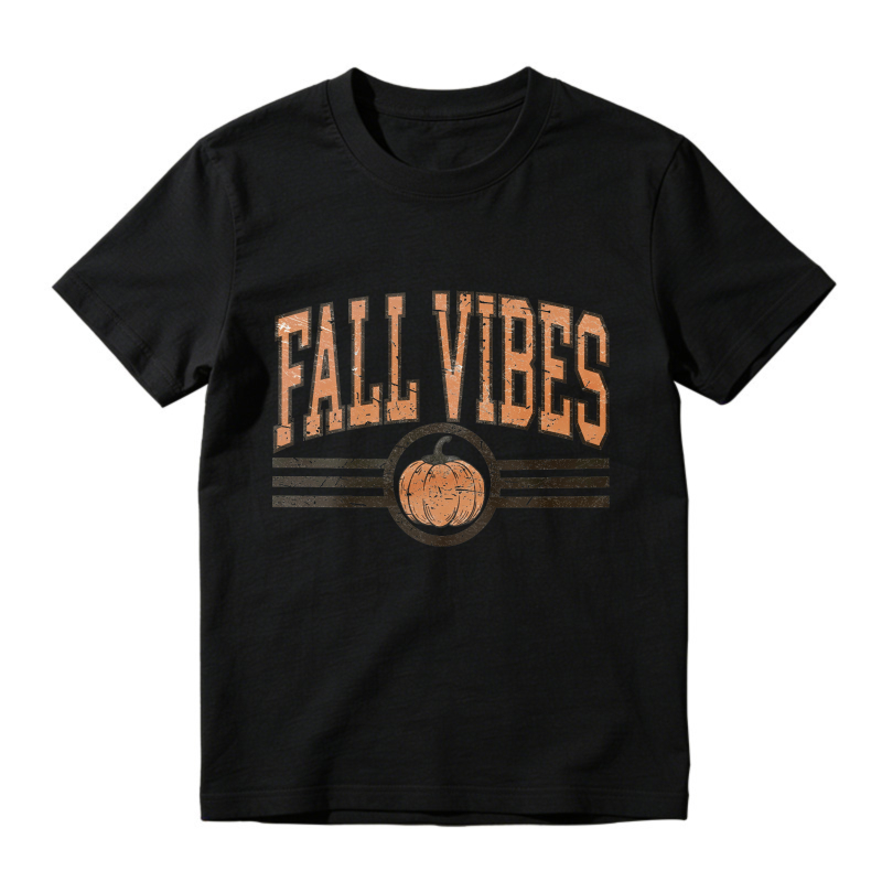 Fall Vibes Pumpkin Retro Graphic, Unisex Classic T-shirt
