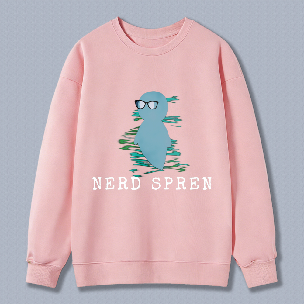 Wardrobecart Nerd Duck With Glasses And Water Ripple Pattern Unisex Classic Sweatshirt