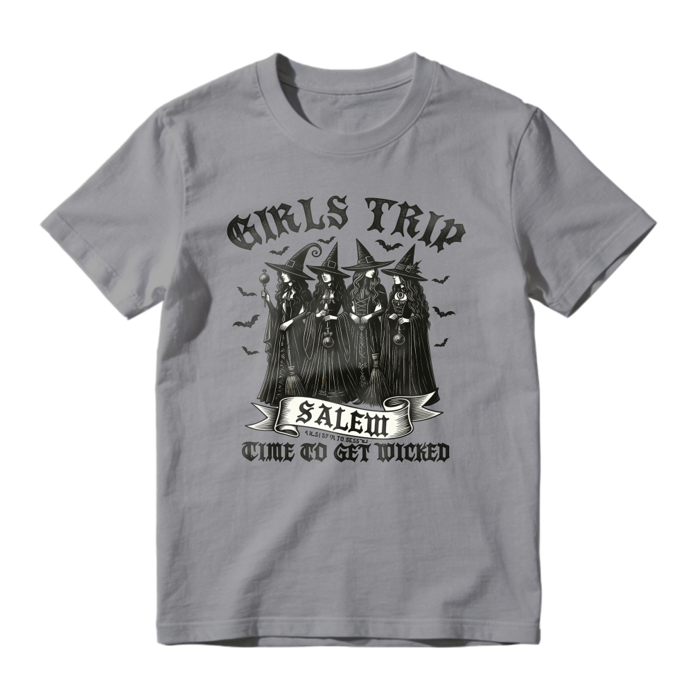 Girls Trip Salem Time To Get Wicked Witch Halloween Graphic, Unisex Classic T-shirt