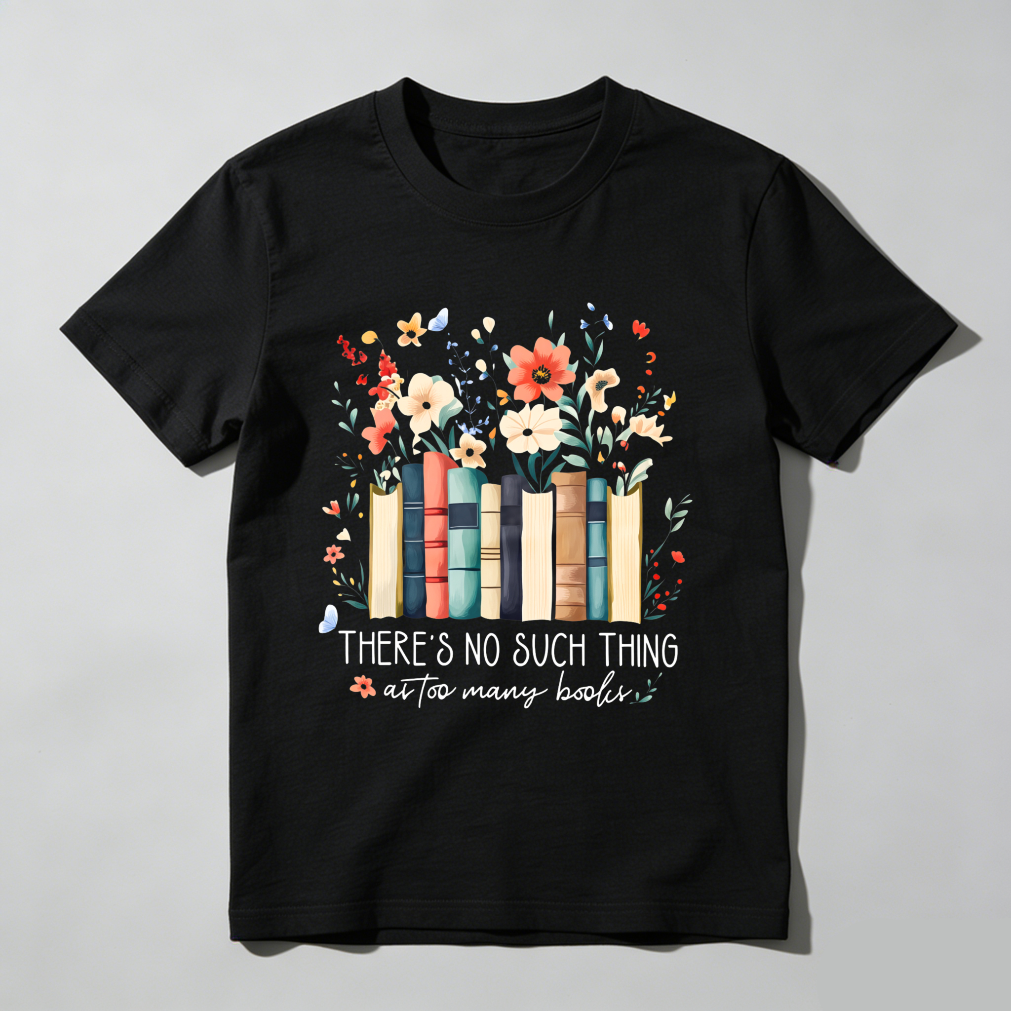 Wardrobecart Books And Flowers With Text Tshirt