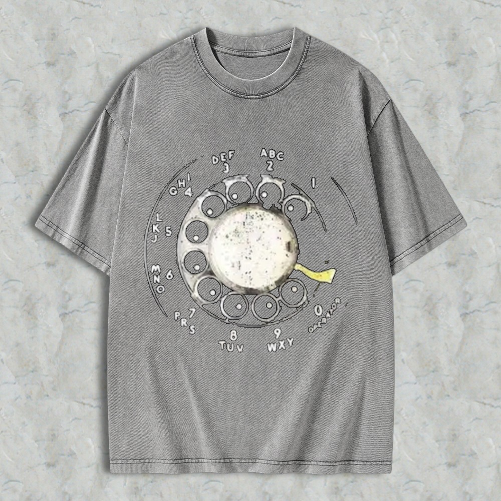 Vintage Rotary Dial Phone Pattern T-shirt
