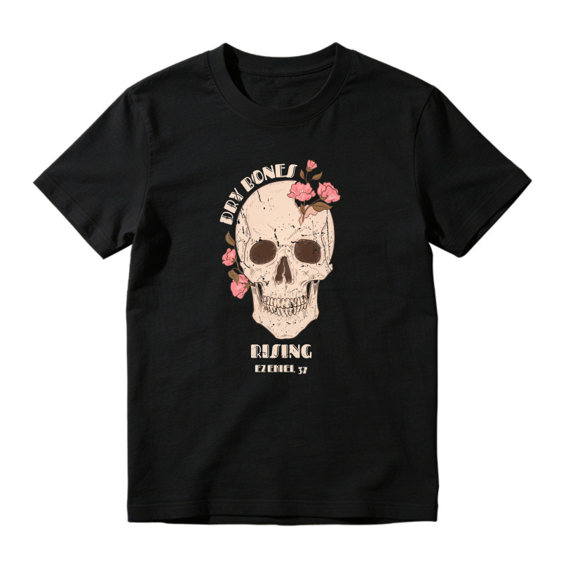 Dry Bones Rising Skull With Roses Vintage Gothic Art Unisex Classic T-shirt