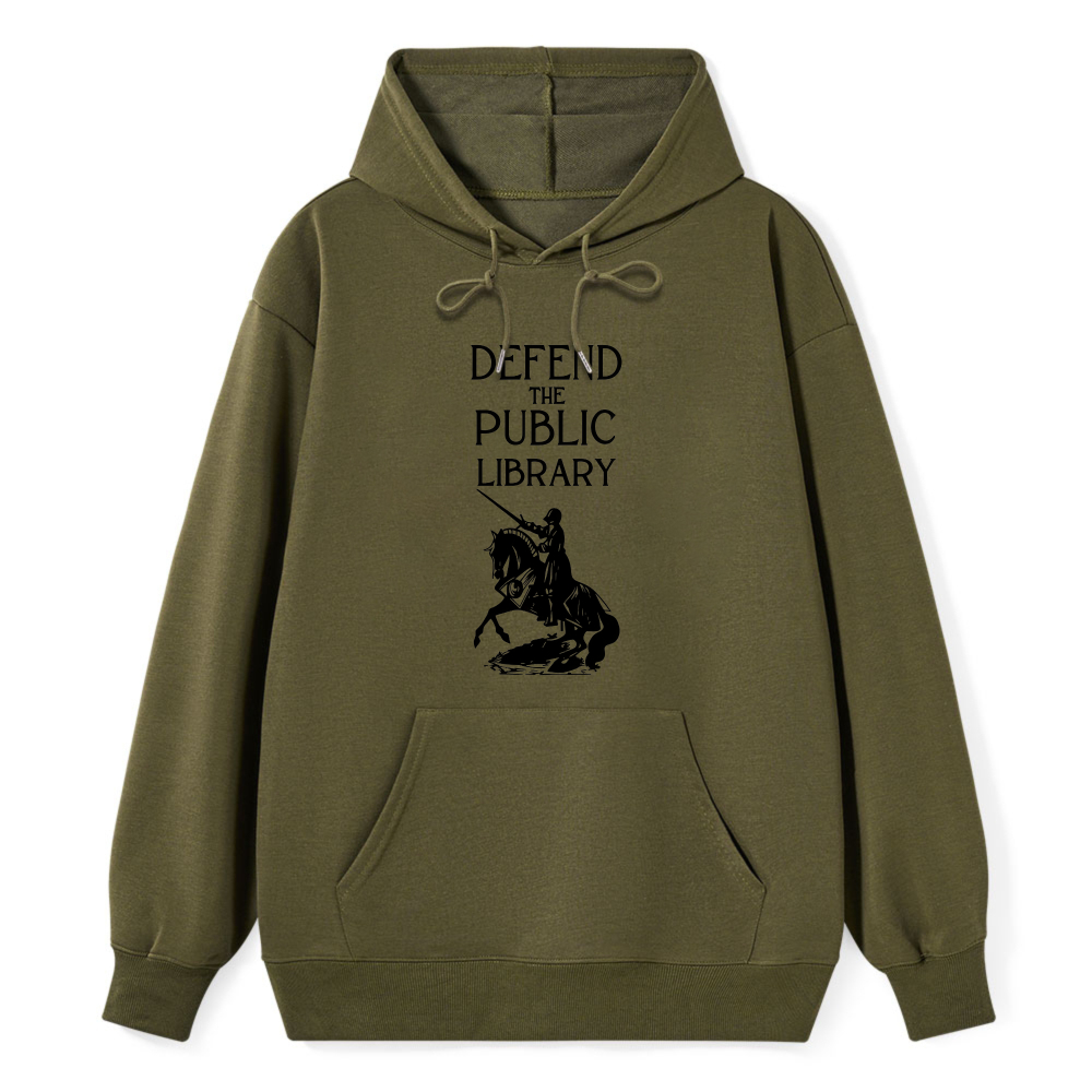 Wardrobecart Defend The Public Library Knight On Horseback Unisex Classic Hoodie