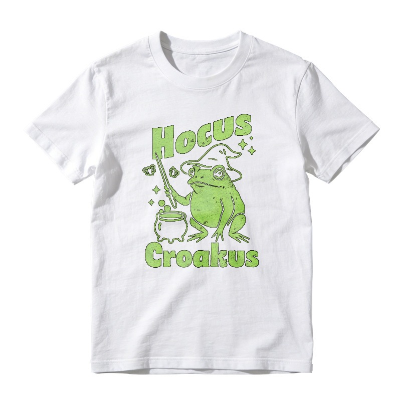 Hocus Croakus Funny Witch Frog Halloween Graphic T-shirt
