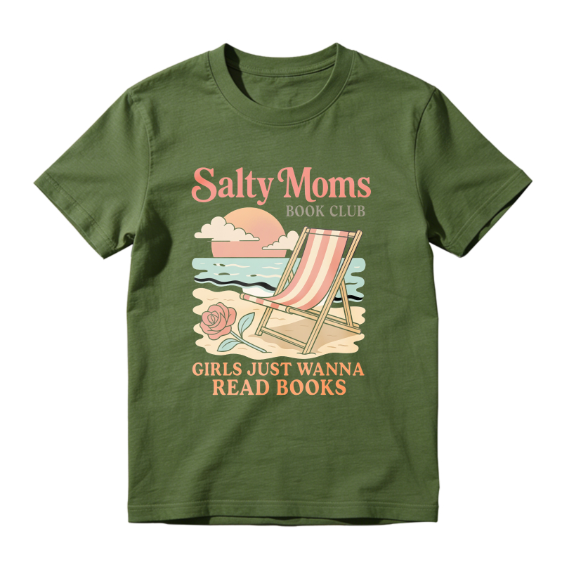 Wardrobecart Salty Moms Book Club Beach Chair Rose Girls Just Wanna Read Books Unisex Classic T-shirt