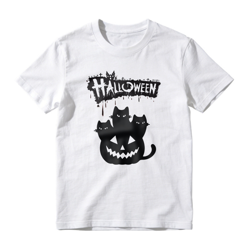 Halloween Pumpkin With Three Cats Graphic Unisex Classic T-shirt