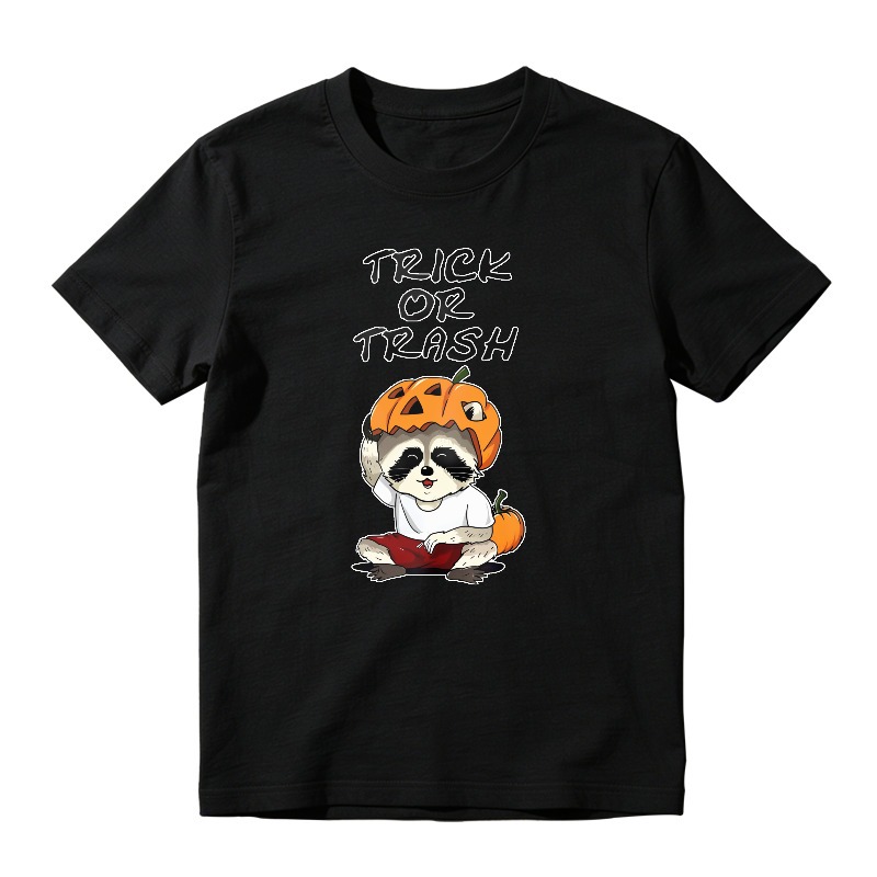 Trick Or Trash Raccoon With Pumpkin Head Halloween Funny, Unisex Classic T-shirt