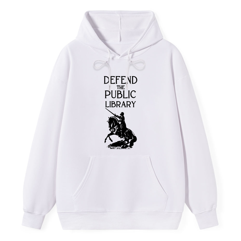 Wardrobecart Defend The Public Library Knight On Horseback Unisex Classic Hoodie