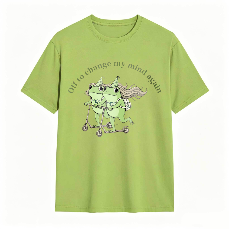 Frogs On Scooter With Text Off To Change My Mind Again Unisex Classic T-shirt