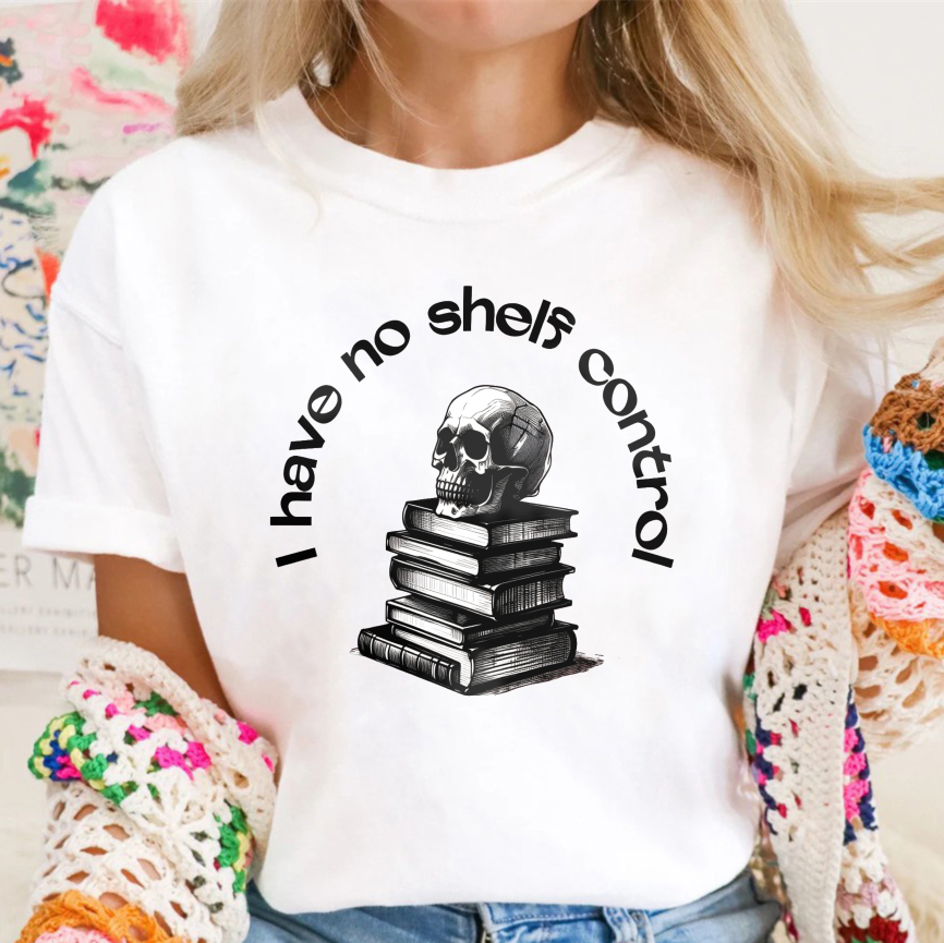 Wardrobecart Skull And Books Stack I Have No Shelf Control Unisex Classic T-shirt