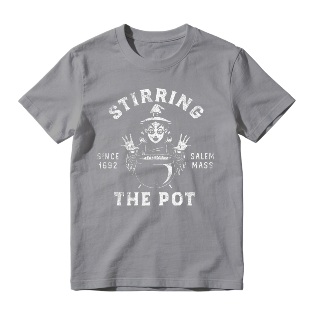 Stirring The Pot Salem Mass 1692 Witch Cauldron Halloween Graphic T-shirt