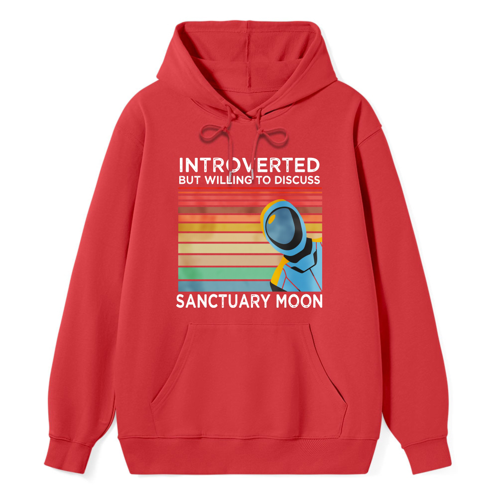 Wardrobecart Introverted But Willing To Discuss Sanctuary Moon Astronaut Retro Gradient Unisex Classic Hoodie