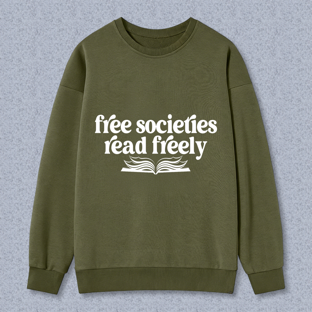 Wardrobecart Free Societies Read Freely Book Design Unisex Classic Sweatshirt