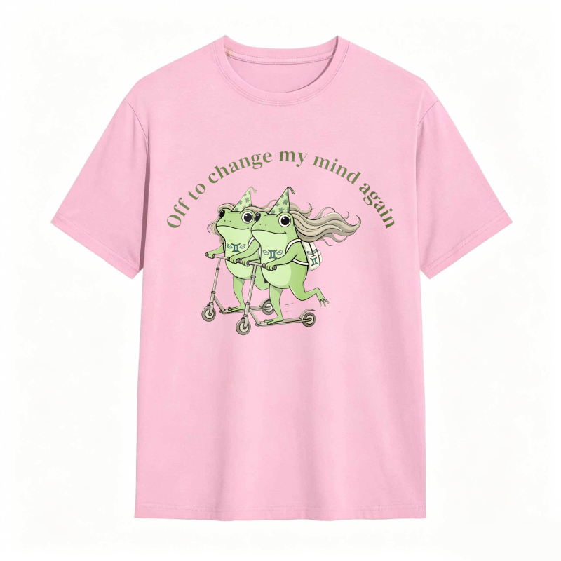 Frogs On Scooter With Text Off To Change My Mind Again Unisex Classic T-shirt
