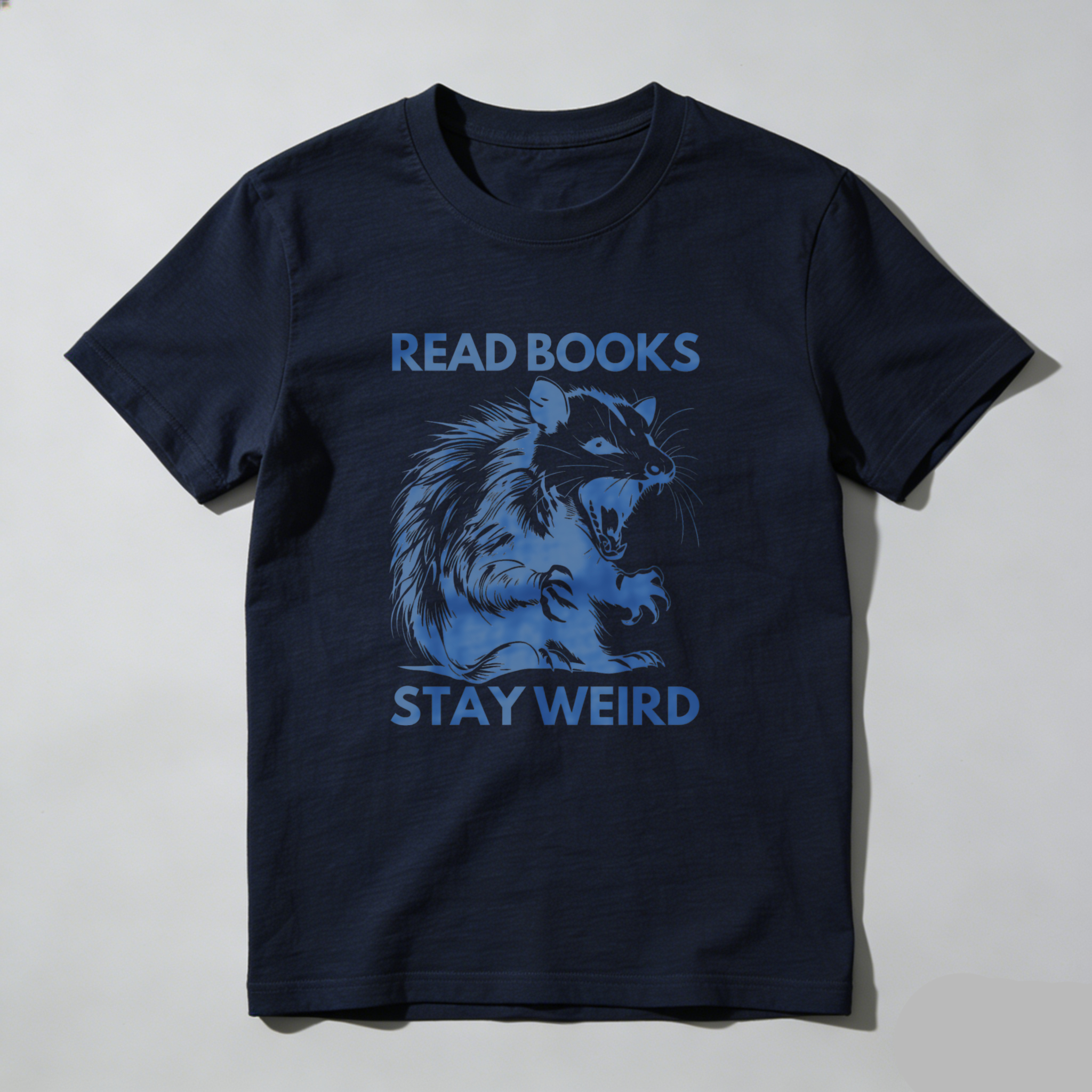 Wardrobecart Read Books Stay Weird Rat Design tshirt