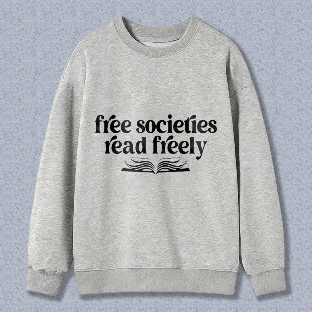 Wardrobecart Free Societies Read Freely Book Design Unisex Classic Sweatshirt
