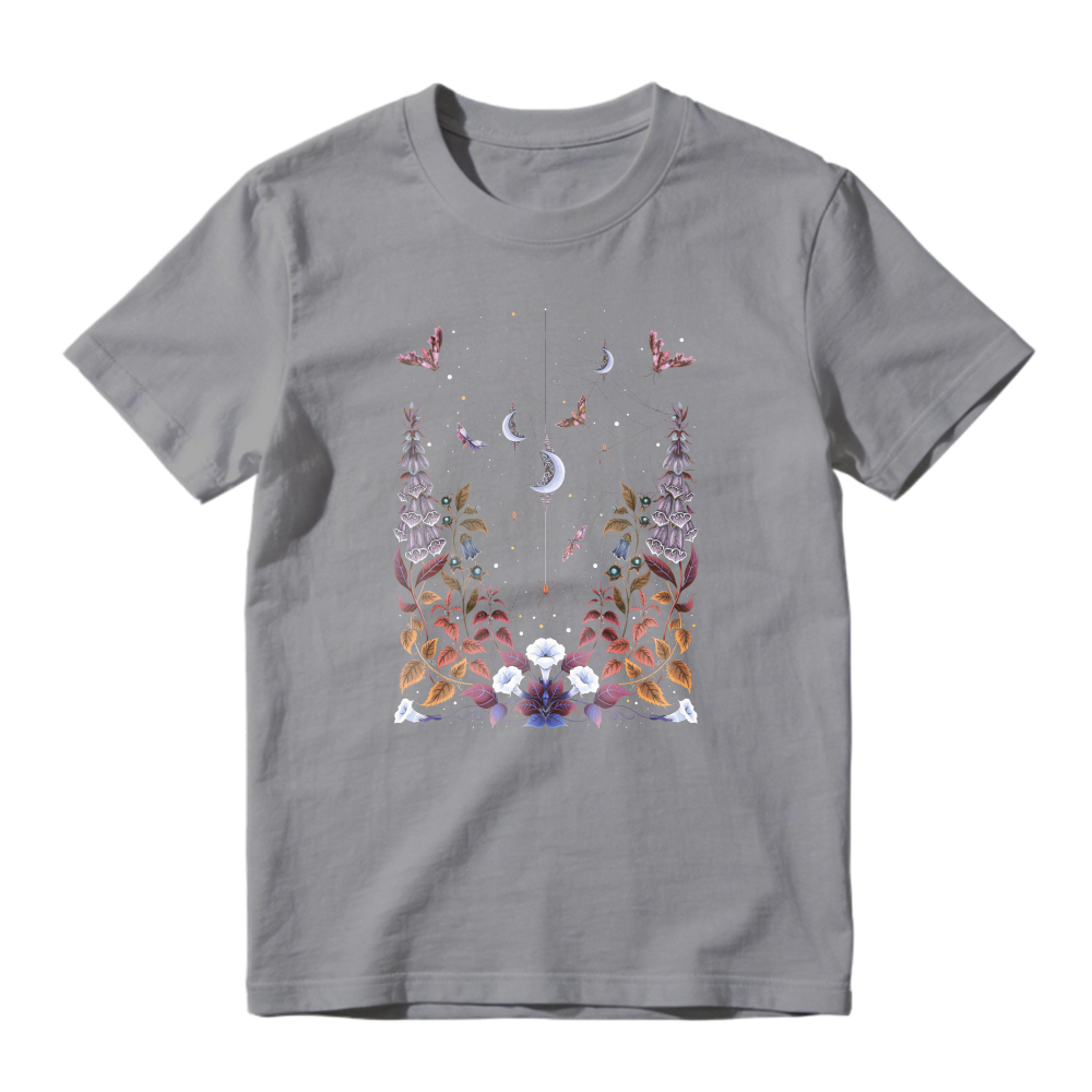 Mystical Moon Phase Floral And Butterfly Garden Art, Unisex Classic T-shirt