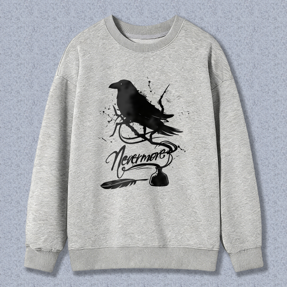 Wardrobecart Crow Nevermore Feather Unisex Classic Sweatshirt