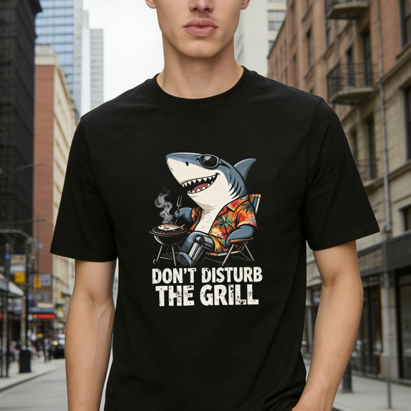 Funny Shark Wearing Sunglasses Grilling BBQ Don't Disturb The Grill Unisex Classic T-shirt