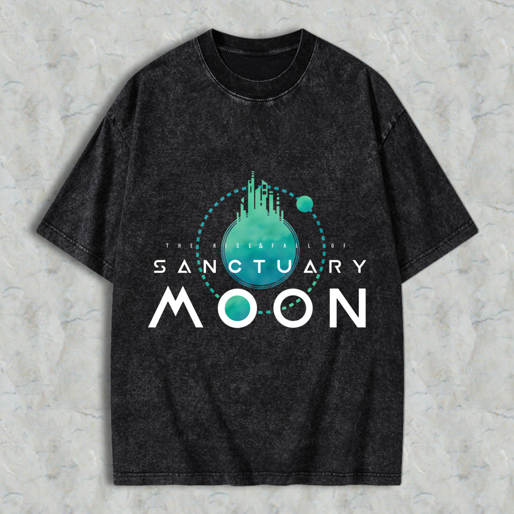 Wardrobecart Sanctuary Moon The Rise Fall Of Unisex Washed T-shirt