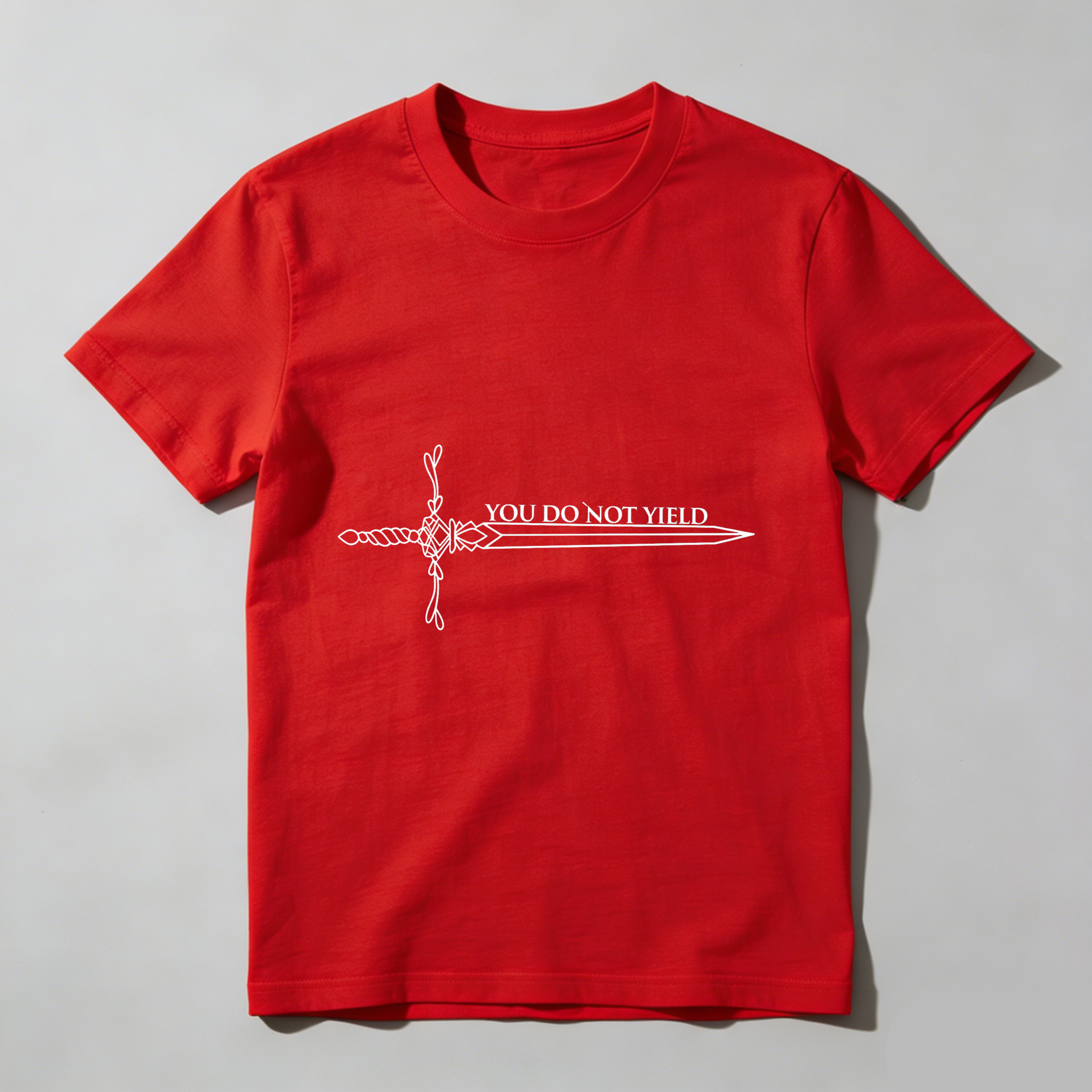 Wardrobecart Sword Design With Text You Do Not Yield Tshirt