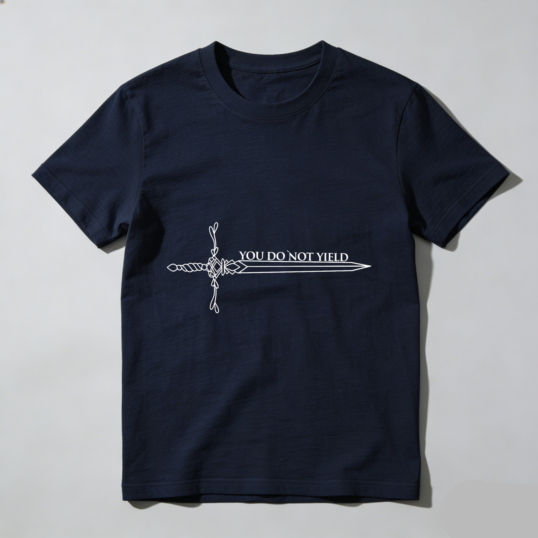 Wardrobecart Sword Design With Text You Do Not Yield Tshirt