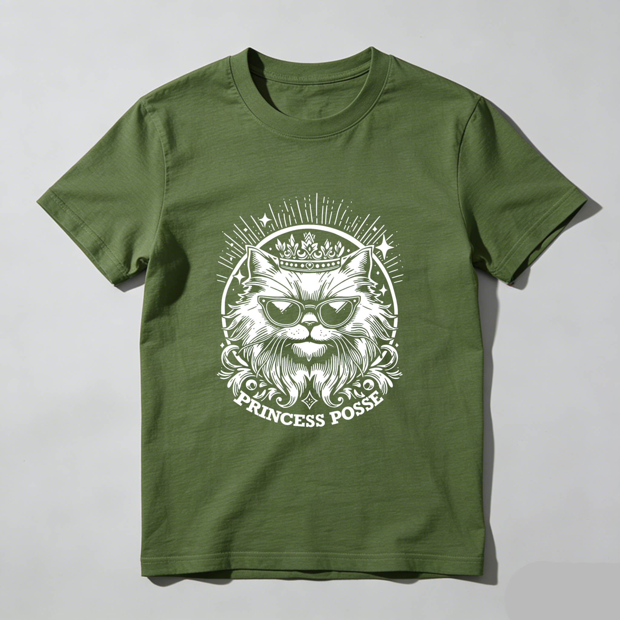 Wardrobecart Cat With Crown And Sunglasses Princess Posse Tshirt
