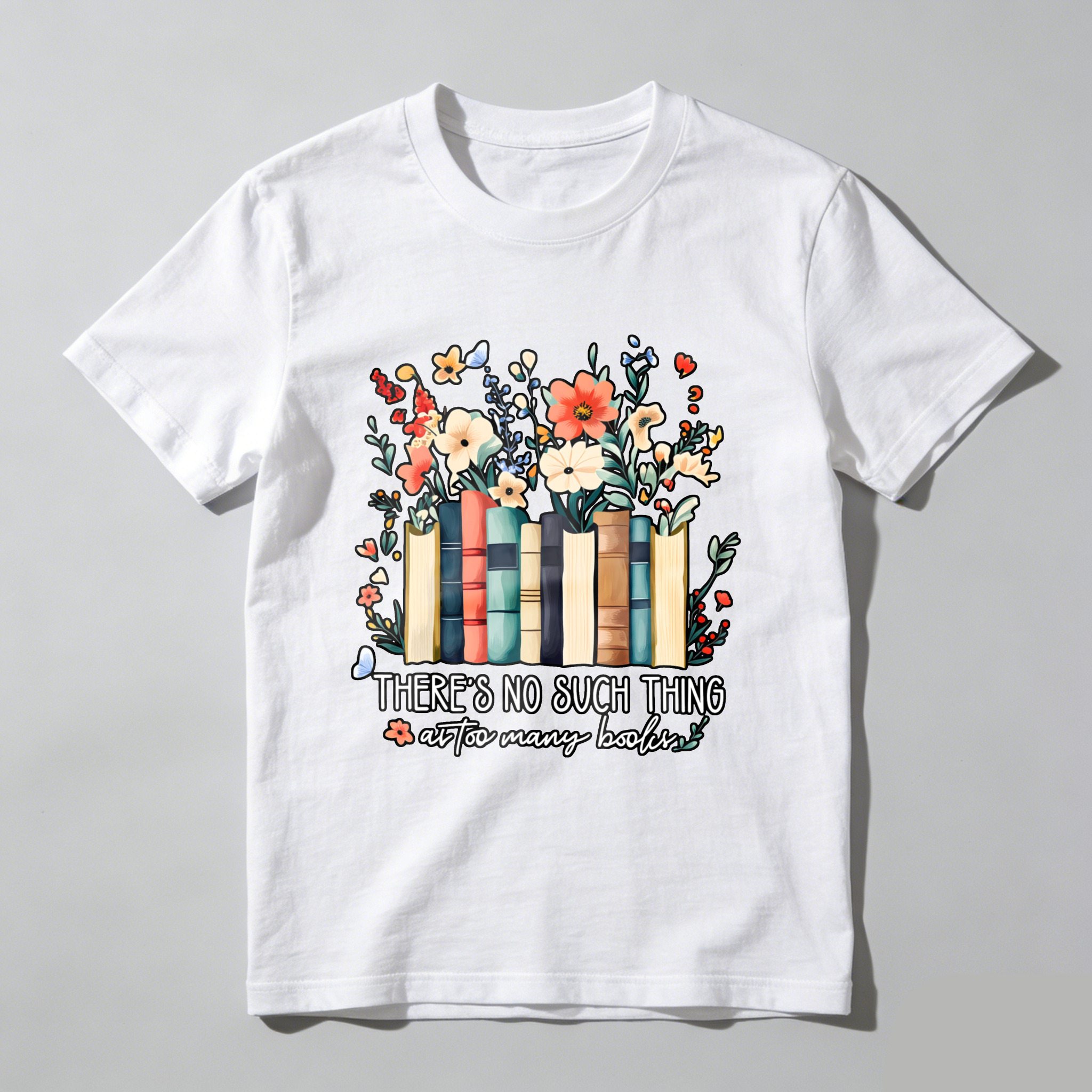 Wardrobecart Books And Flowers With Text Tshirt