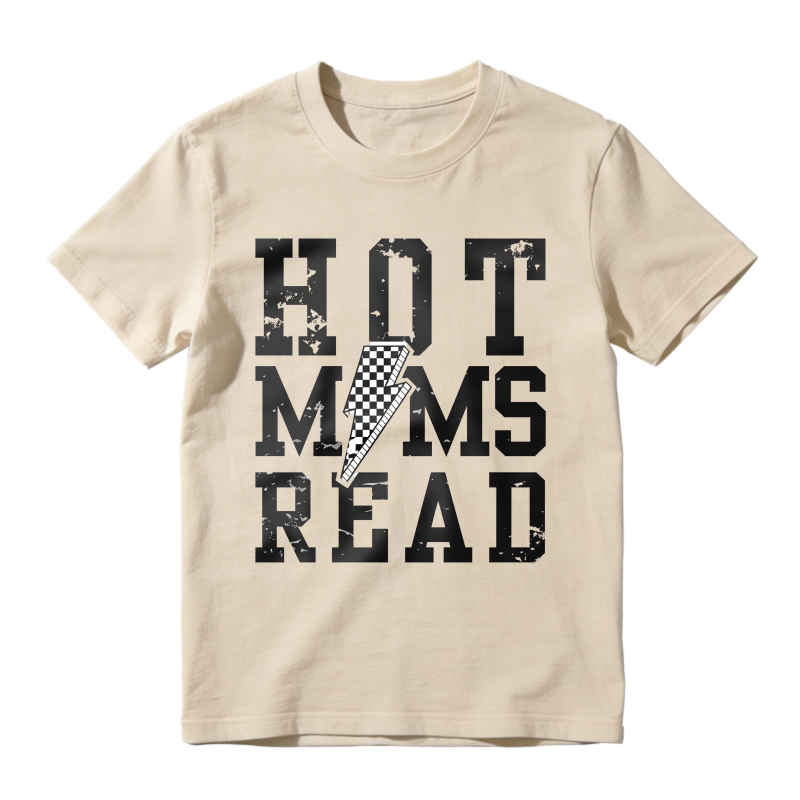 Wardrobecart Hot Mums Read With Lightning Bolt Pattern Unisex Classic T-shirt